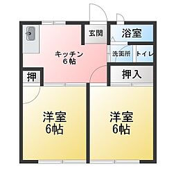 オリエントハイツ 2DKの間取図画像