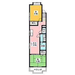 第二シャトープレドパーク 2LDKの間取図画像