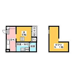 シャローム光 1Kの間取図画像