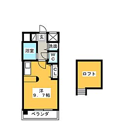 パルテンツァ ワンルームの間取図画像