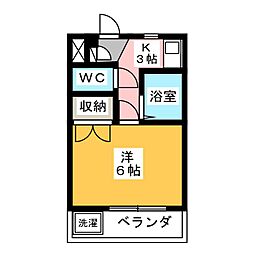 エトワールシャトー 1Kの間取図画像
