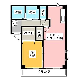 サクラーレ 1LDKの間取図画像