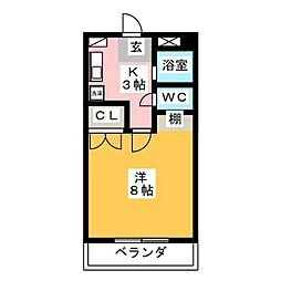 エルドラド 1Kの間取図画像