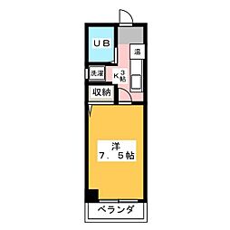 エクセルベンテン 1Kの間取図画像