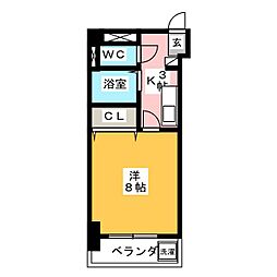 ラガール・小田井 1Kの間取図画像