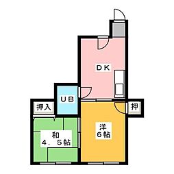 トキワコーポ 2DKの間取図画像