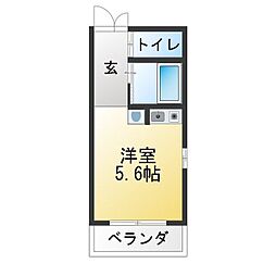 アーバン5 ワンルームの間取図画像