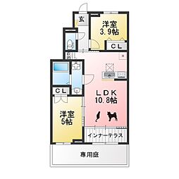 バリスタ 2LDKの間取図画像