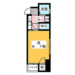 サンアップロイヤルガーデン広小路 1Kの間取図画像