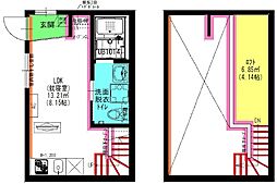 Velo JIYUGAOKA 2階ワンルームの間取り