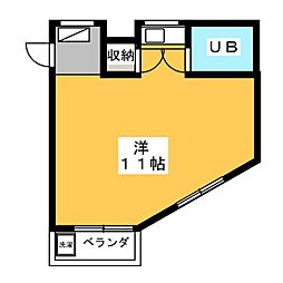 サンディベル東山 ワンルームの間取図画像