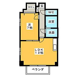 WHOUSE 1LDKの間取図画像