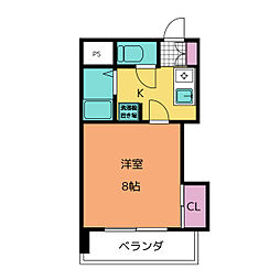 ロイヤル楠元 1Kの間取図画像