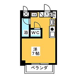 フジアビタ ワンルームの間取図画像