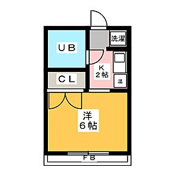 アーバンハイム 1Kの間取図画像