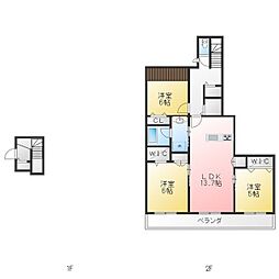 グリーンタウン赤坂 3LDKの間取図画像