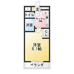 K2OKASANB.二番館 1Kの間取図画像