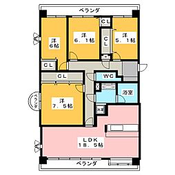 サムティレジデンス東山公園 4LDKの間取図画像