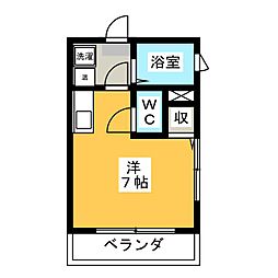 スペースヒルズ 1Kの間取図画像