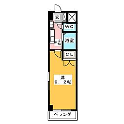 シテイライフ田代 1Kの間取図画像