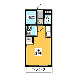 グリーンビュー園山 ワンルームの間取図画像