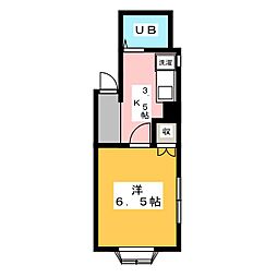 コーポ加藤 1Kの間取図画像