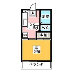 フロリアード本山 1DKの間取図画像