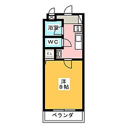 ラフィネ四ッ谷 1Kの間取図画像