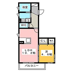 マ・メゾン・リーベン本山 1LDKの間取図画像