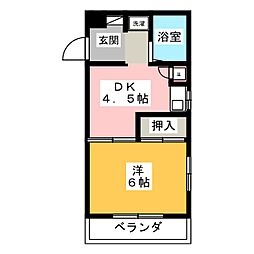 メゾンドール本山 1DKの間取図画像