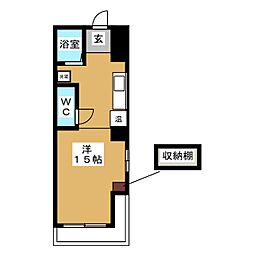 ハウス108筒井 3階1DKの間取り