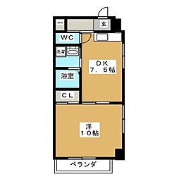 バンブー新栄 7階1DKの間取り
