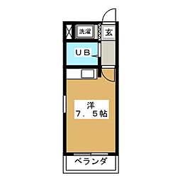 パレス吉田 ワンルームの間取図画像