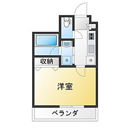 プレミアム吹上 1Kの間取図画像