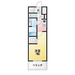 エスリード ザ・レガリア新栄ALTAIER 1Kの間取図画像