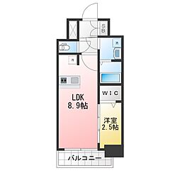 名古屋市中区新栄2丁目マンション 1LDKの間取図画像