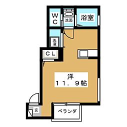 F.COURT ワンルームの間取図画像