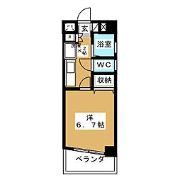 ウエストコート千種 1Kの間取図画像