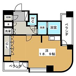 千種タワーヒルズ ワンルームの間取図画像