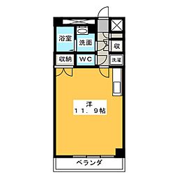 アロンノーブル2 ワンルームの間取図画像