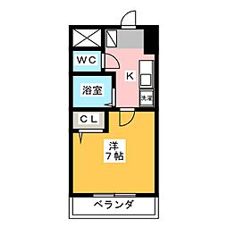 グリーンヒルズ千種 1Kの間取図画像