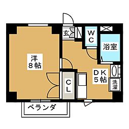 サクセス・フレイメイワ 1DKの間取図画像