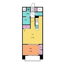 ザ・シンフォニア新栄 1LDKの間取図画像