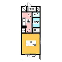 セードル千種 1Kの間取図画像