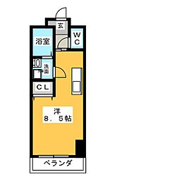 ラドゥセール今池 ワンルームの間取図画像