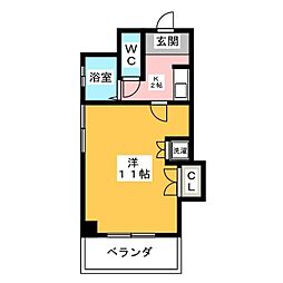 ティアイ池下 1Kの間取図画像