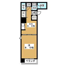 プライムアーバン泉 1DKの間取図画像