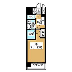 プライムアーバン泉 1Kの間取図画像