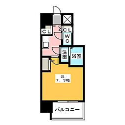 エスリード千種パークフロント 1Kの間取図画像