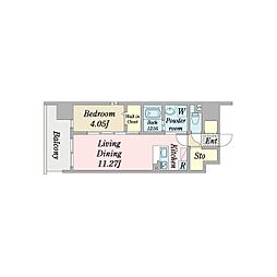 プレイズシード車道スクエア 1LDKの間取図画像